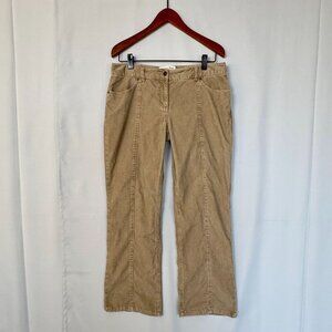 90s Vintage London Jean Christie Fit Tan Corduroy Mid Rise Flare Jeans Size 10